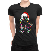 Golden Retriever Dog Lights Christmas Matching Family T Shirt Ladies Fitted T-shirt | Artistshot