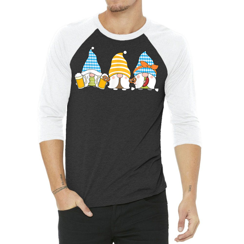 Gnomes Eating Oktoberfest Prfetzel Sausage Bratwurst German T Shirt 3/4 Sleeve Shirt by ayedencoplon | Artistshot