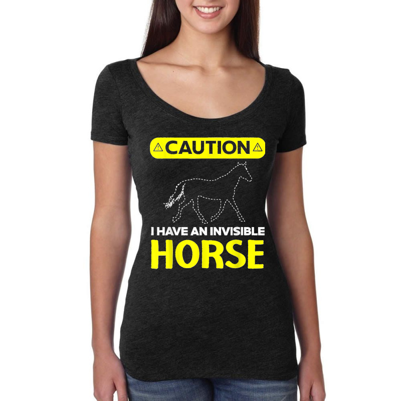 I Have An Invisible Horse Horseback Riding Equestrian Women's Triblend Scoop T-shirt by JOSEPHDOMINICWILLIS | Artistshot