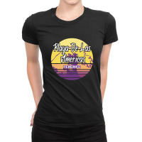 Playa De Las Americas Tenerife Retro Ladies Fitted T-shirt | Artistshot