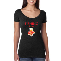 Fishing Is My Happy Hour Man Women's Triblend Scoop T-shirt | Artistshot