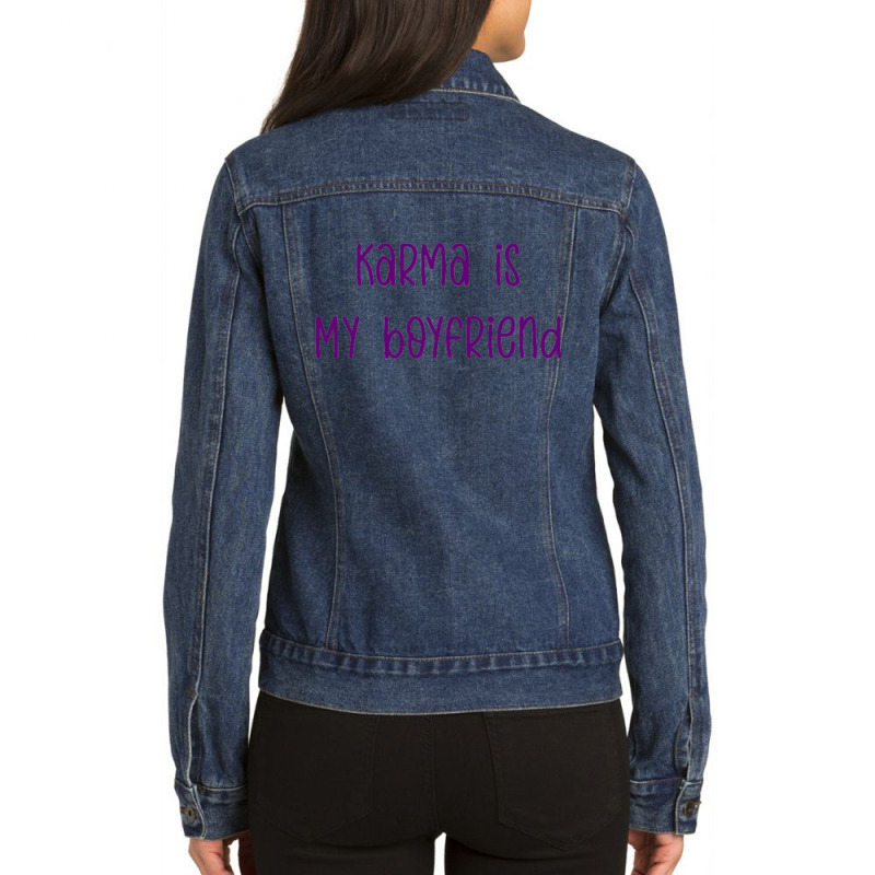 Karma Bf Lyrics Purple Ladies Denim Jacket by josephzindel | Artistshot