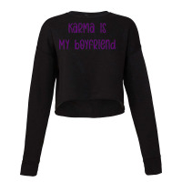 Karma Bf Lyrics Purple Cropped Sweater | Artistshot