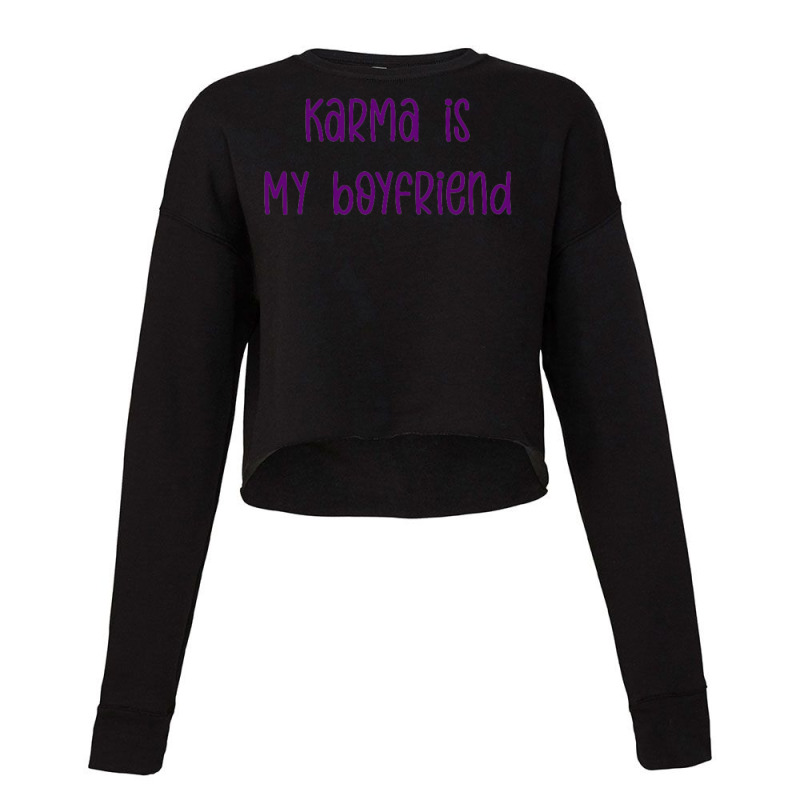 Karma Bf Lyrics Purple Cropped Sweater by josephzindel | Artistshot