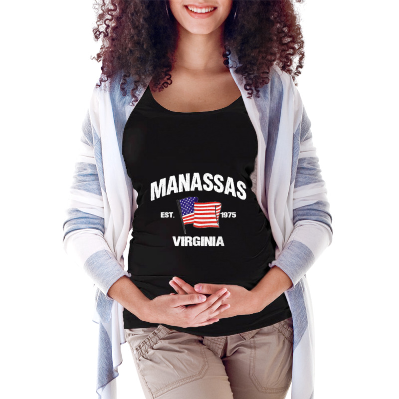 Manassas Virginia Va Usa Stars & Stripes Vintage Style Maternity Scoop Neck T-shirt by MarlonChristopherMoyer | Artistshot