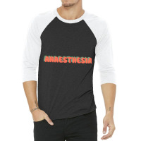 Anaesthesia Retro Groovy Text 3/4 Sleeve Shirt | Artistshot