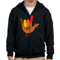 American Sign Language I Love You Thanksgiving Turkey Tshirt Youth Zipper Hoodie | Artistshot