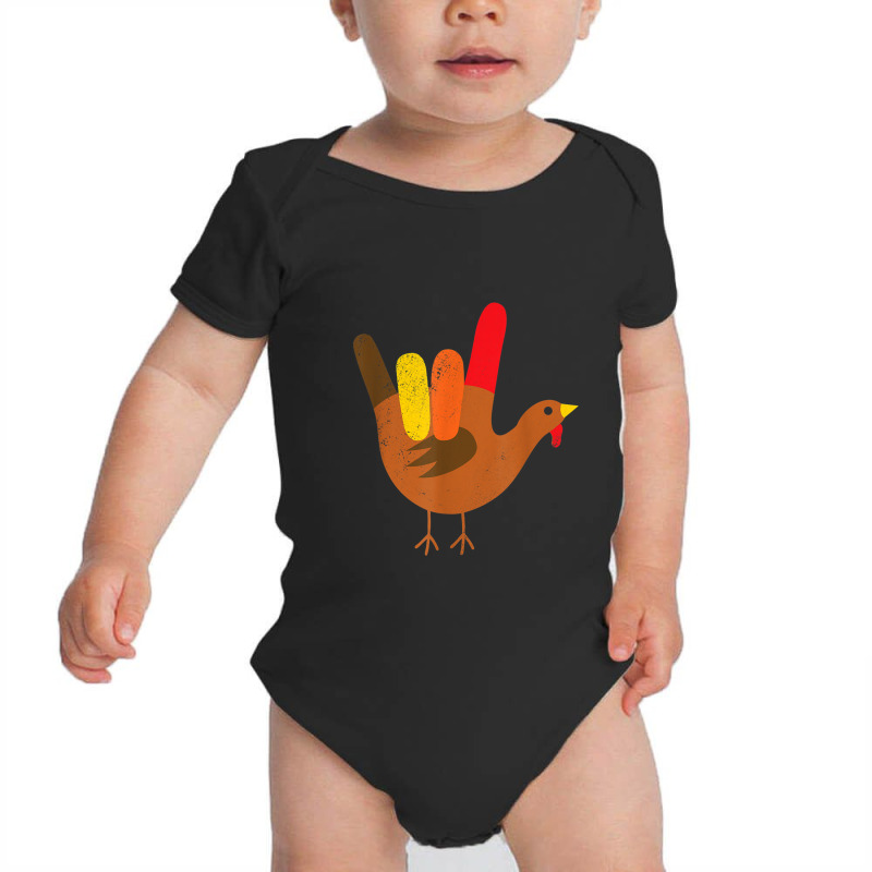 American Sign Language I Love You Thanksgiving Turkey Tshirt Baby Bodysuit by BenSamirDarwish | Artistshot