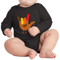 American Sign Language I Love You Thanksgiving Turkey Tshirt Long Sleeve Baby Bodysuit | Artistshot