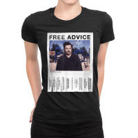 Parks Recreation Free Advice Poster Ladies Fitted T-shirt | Artistshot