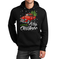 Vintage Wagon Red Truck Christmas Tree Pajama Family Xmas Unisex Hoodie | Artistshot