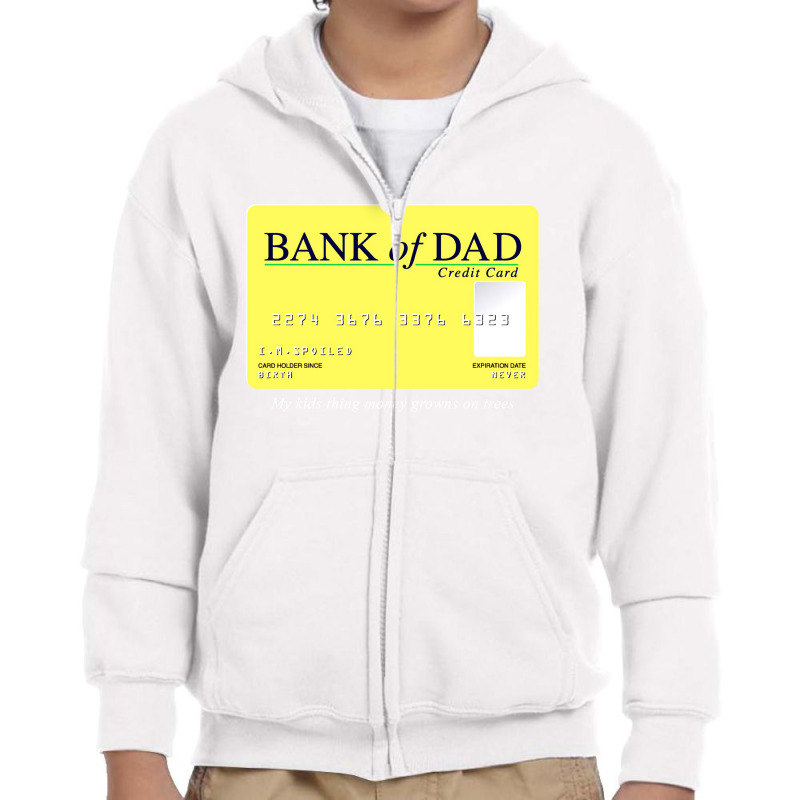 Bank Of Dad Youth Zipper Hoodie by sumaweken | Artistshot