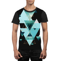 Geometric Triangle Compilation In Teal Graphic T-shirt | Artistshot