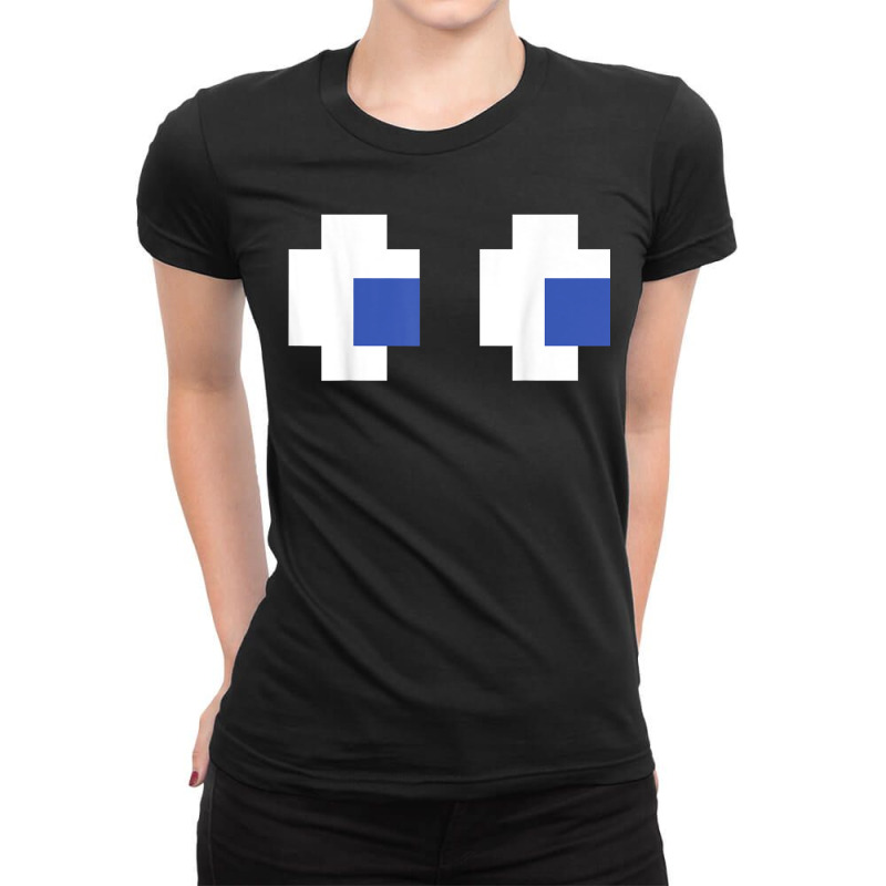 Retro Arcade Video Game Ghost Ladies Fitted T-Shirt by DanielEricJagd | Artistshot