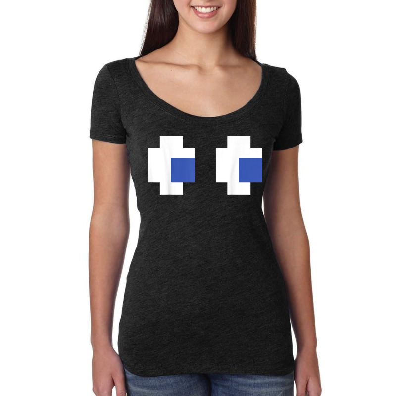 Retro Arcade Video Game Ghost Women's Triblend Scoop T-shirt by DanielEricJagd | Artistshot