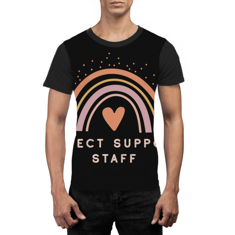 Direct Support Staff  Boho Casual Rainbow Dark Design Graphic T-shirt by ALLENSTEPHENS | Artistshot