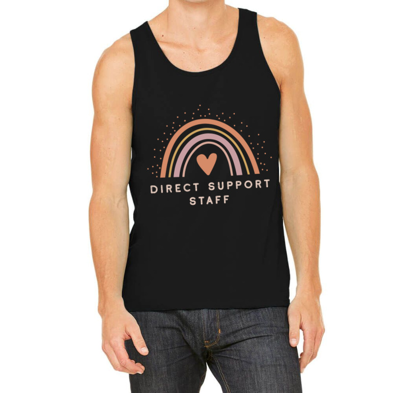 Direct Support Staff  Boho Casual Rainbow Dark Design Tank Top by ALLENSTEPHENS | Artistshot