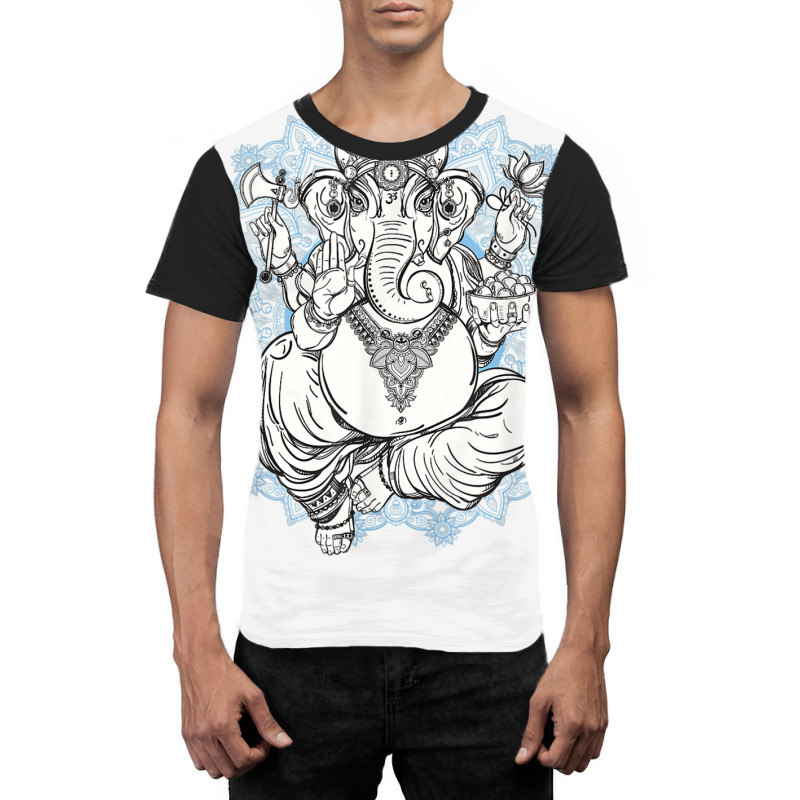 Hindu Elephant God Ganesha Oriental India Henna Tee Graphic T-shirt | Artistshot