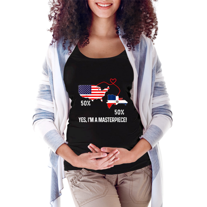 Half American Half Dominican Flag Combined Rd Usa Pride T Shirt Maternity Scoop Neck T-shirt by matheeishilo | Artistshot