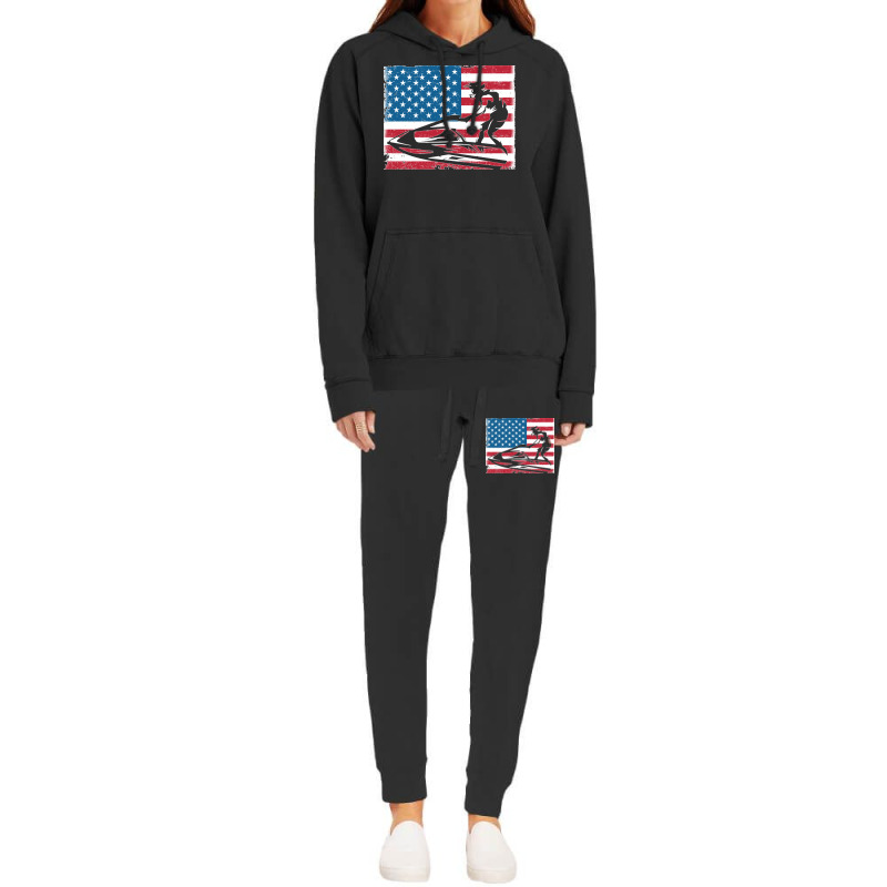 Jet Ski Water Sports Funny Slogan Gift Usa Flag Pullover Hoodie Hoodie & Jogger set by DARRELLWAYNEWELLS | Artistshot