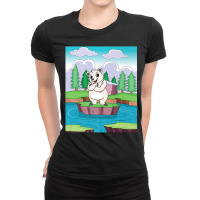 Cuddly Polar Bear On A Small Island On A Lake Premium T Shirt Ladies Fitted T-shirt | Artistshot