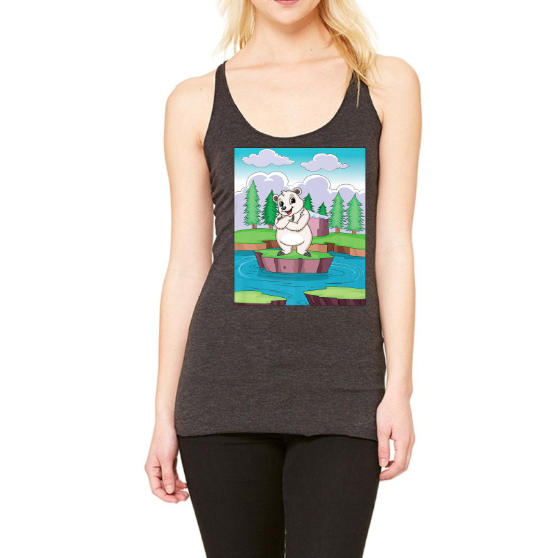 Cuddly Polar Bear On A Small Island On A Lake Premium T Shirt Racerback Tank by been | Artistshot