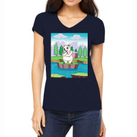 Cuddly Polar Bear On A Small Island On A Lake Premium T Shirt Women's V-neck T-shirt | Artistshot