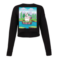 Cuddly Polar Bear On A Small Island On A Lake Premium T Shirt Cropped Sweater | Artistshot