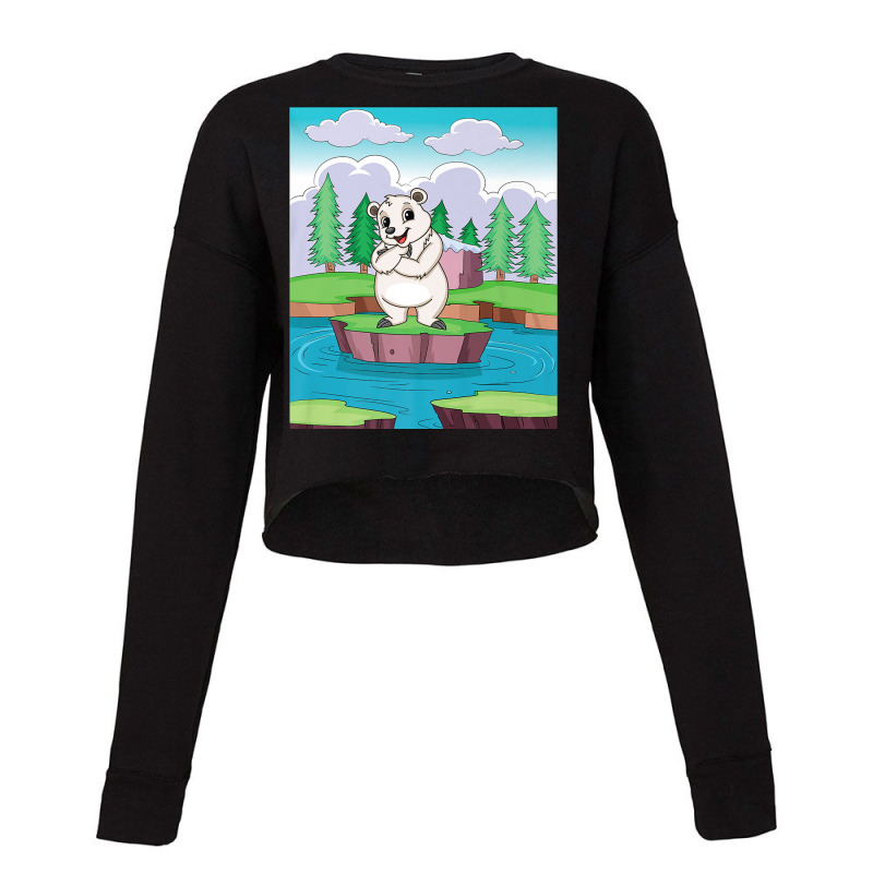 Cuddly Polar Bear On A Small Island On A Lake Premium T Shirt Cropped Sweater by been | Artistshot