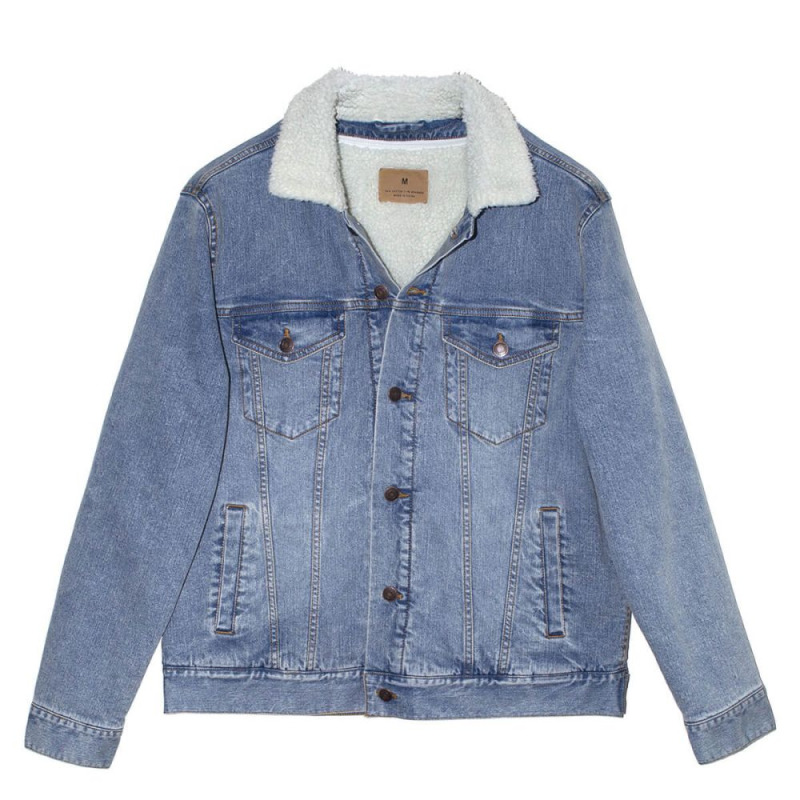 Cheetah Print Pocket Unisex Sherpa-lined Denim Jacket | Artistshot