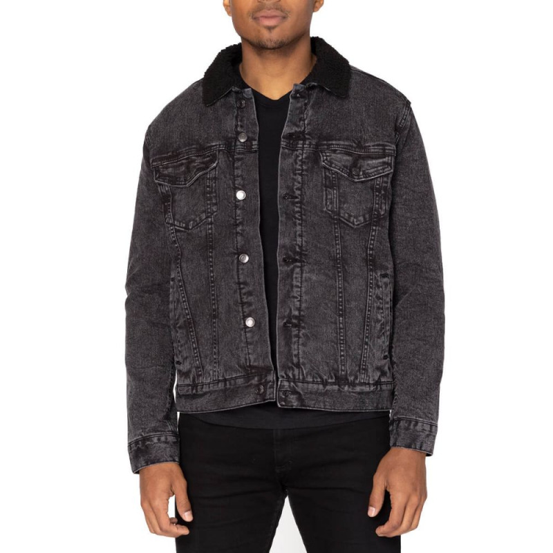 Only The Best Dads Get Promoted To Grandpa Unisex Sherpa-lined Denim Jacket | Artistshot