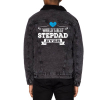 Worlds Best Stepdad Ever 1 Unisex Sherpa-lined Denim Jacket | Artistshot