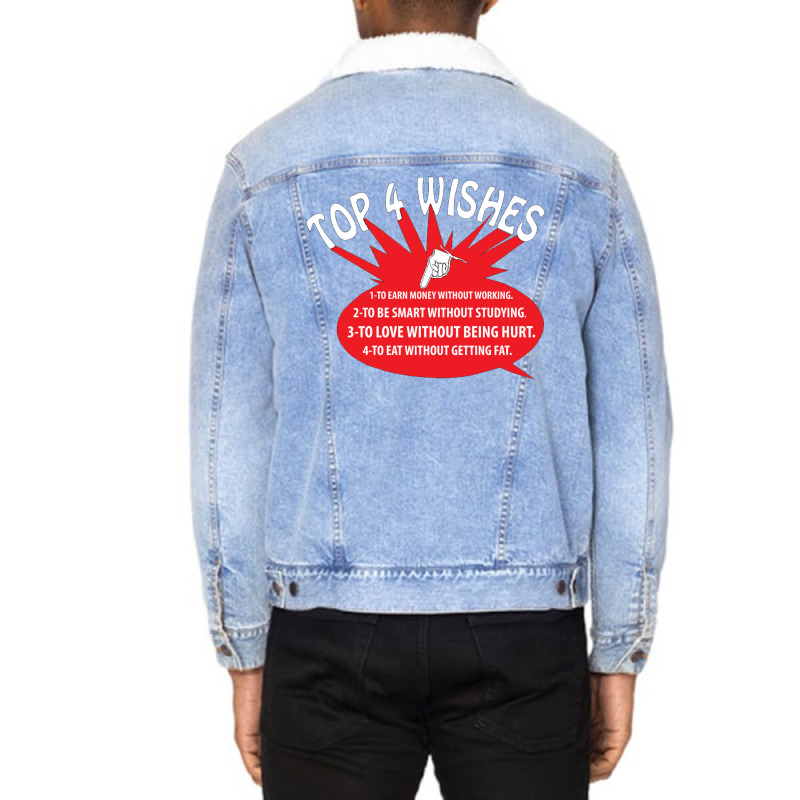 Top 4 Wishes Unisex Sherpa-lined Denim Jacket | Artistshot