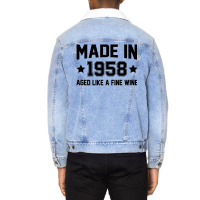 Made In 1958 Aged Like A Fine Wine Unisex Sherpa-lined Denim Jacket | Artistshot