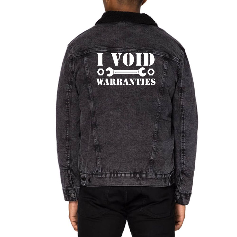 I Void Warranties Unisex Sherpa-Lined Denim Jacket by gematees | Artistshot