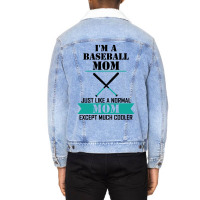 I'm A Baseball Mom Just Like A Normal Mom Except Much Cooler Unisex Sherpa-lined Denim Jacket | Artistshot