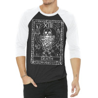 Vintage Occult Death Tarot Card Satanic Witchcraft 3/4 Sleeve Shirt | Artistshot