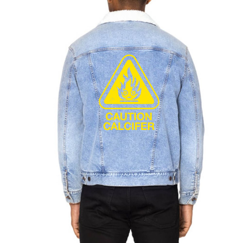 Caution Calcifer Unisex Sherpa-lined Denim Jacket | Artistshot