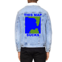 This Map Sucks Unisex Sherpa-lined Denim Jacket | Artistshot