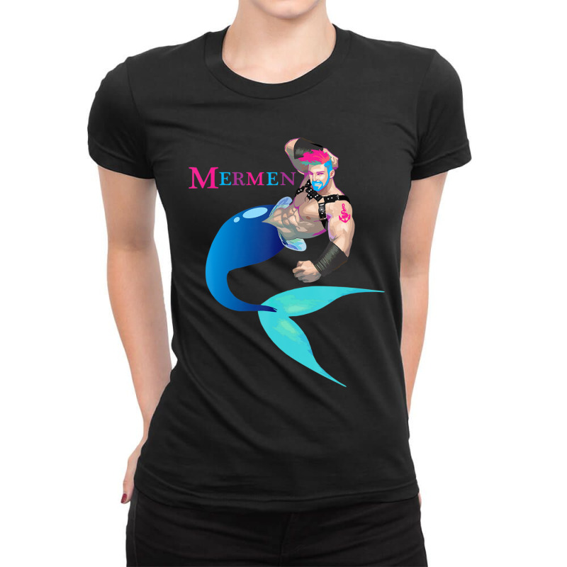 Merman Gay Cruise T-shirts Beaches Boats And Bros Ladies Fitted T-Shirt by degreesgunner | Artistshot