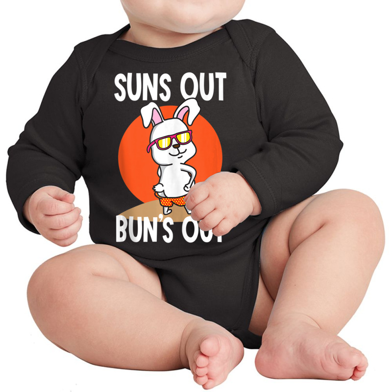 Sun's Out Bun's Out Funny Cool Bunny Long Sleeve Baby Bodysuit by fenderbendable | Artistshot