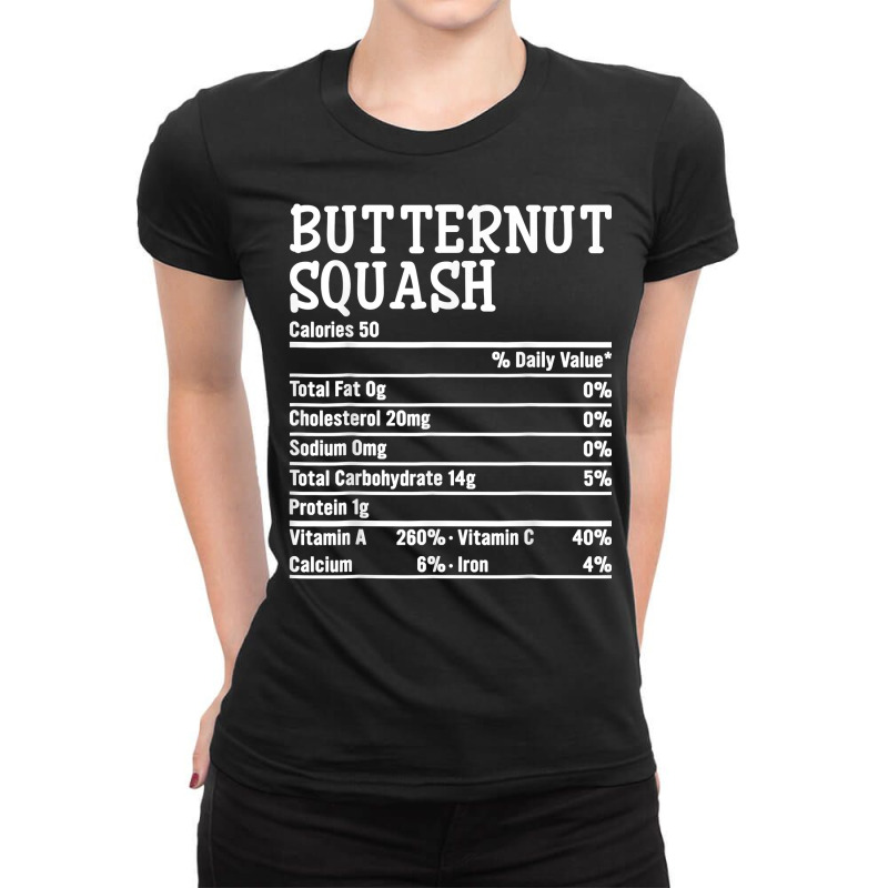 Thanksgiving Christmas Food Facts Butternut Squash Nutrition T Shirt Ladies Fitted T-Shirt by dorman | Artistshot