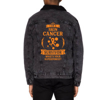 I Am A Skin Cancer Survivor Unisex Sherpa-lined Denim Jacket | Artistshot