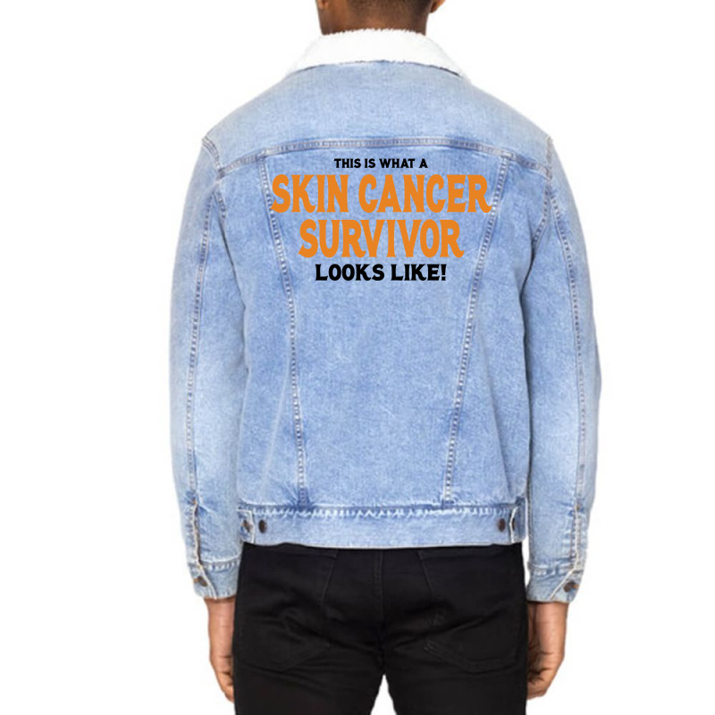 This Is What A Skin Cancer Survivor Looks Like Unisex Sherpa-lined Denim Jacket | Artistshot