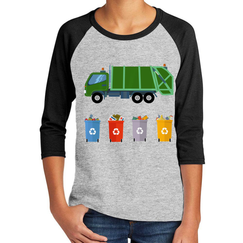 Recycling Trash Truck Garbage Truck Youth 3/4 Sleeve by bummercaught | Artistshot