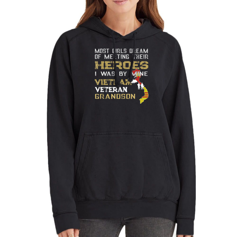 Vietnam Veteran Grandson Vintage Hoodie by yumgaugeteuda | Artistshot