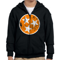 Tennessee Tristar Orange Grunge Youth Zipper Hoodie | Artistshot