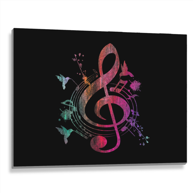 Music Musical Instrument Birds Treble Clef Metal Print Horizontal | Artistshot