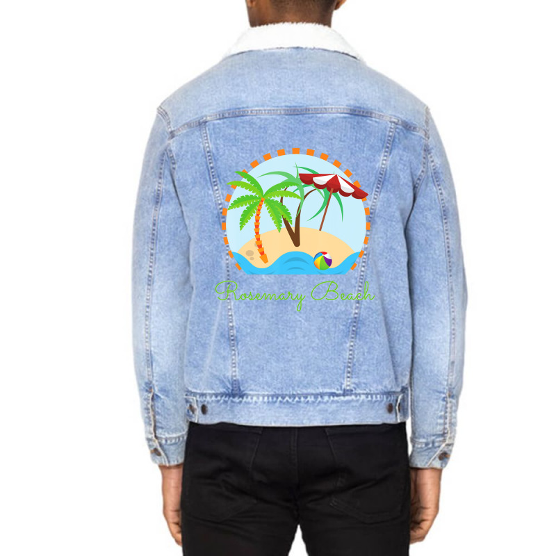 Rosemary Beach Florida Vacation Family Group Gift Unisex Sherpa-lined Denim Jacket | Artistshot