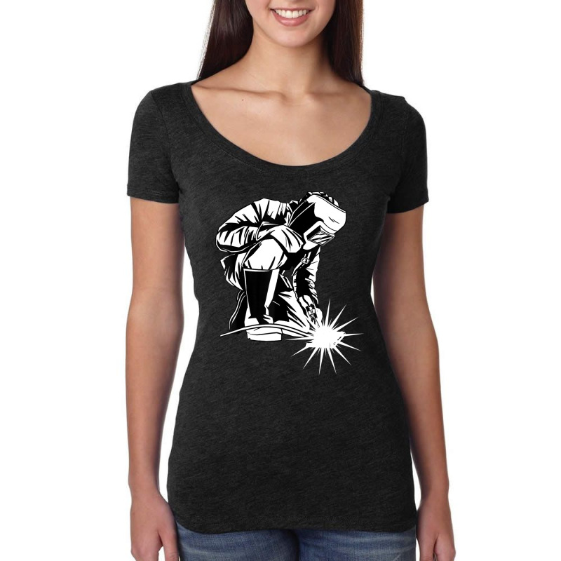 Welder Welding Metal Worker Fabricator Blacksmith Women's Triblend Scoop T-shirt by yumgaugeteuda | Artistshot